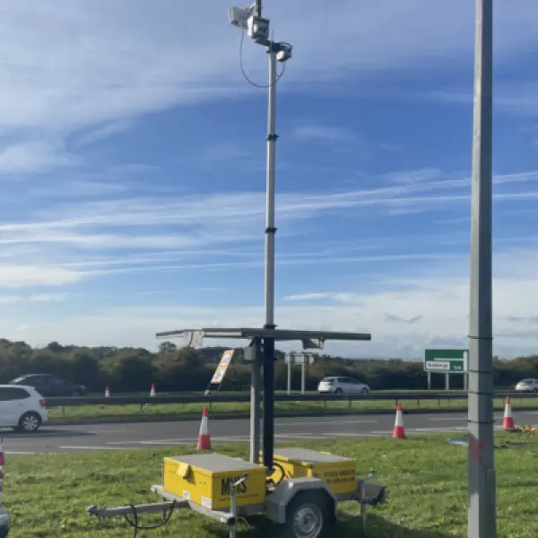 Data collection radar on trailer and pole solar powered.