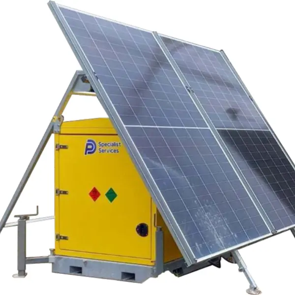 solar hydrogen vault with solar panel on road networks at night