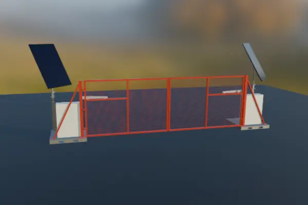 CAD drawing showing SOSEC SWING barrier.